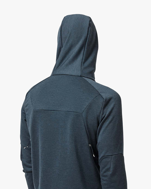 Mehr Mile Vibe Herren Hoody grau gebürstet Fleece Sweatshirt Pullover Fitness Laufen Training 